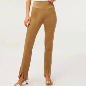 Good American Pants with Flared Slit NWT!  Faux Suede size 1